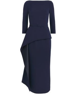 Safiyaa Ruffle Peplum Midi Dress - Blue