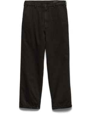Prada Cotton Twill Trousers - Black