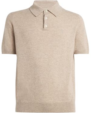 Harrods Cashmere Polo Shirt - Natural