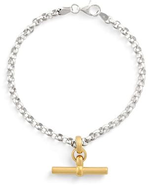 Tilly Sveaas Plated T-Bar Belcher Chain Bracelet - Metallic