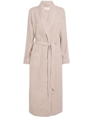 Derek Rose Brushed Cotton Kelburn Robe - Natural