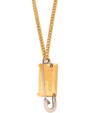 Balmain Safety Pin Necklace - Metallic