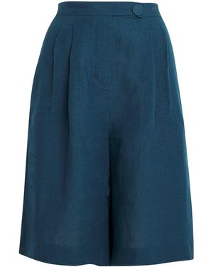 Eres Linen Bermuda Shorts - Blue