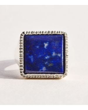 Bleue Burnham Sterling And Lapis Lazuli Artists Signet Ring - Blue