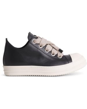 Rick Owens Leather Jumbolace Trainers - Black