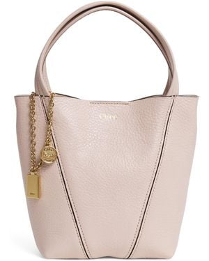 Chloé Small Leather Spin Tote Bag - Pink