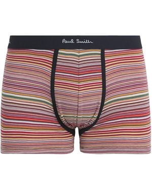 Paul Smith Stretch-Organic Cotton Signature Stripe Trunks - Red
