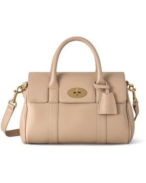 Mulberry Small Leather Bayswater Satchel Bag - Natural