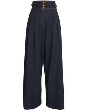 Zimmermann Denim Rebellion Wide-Leg Trousers - Blue