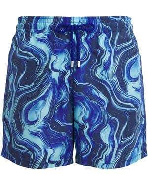 Vilebrequin Marble Print Moorea Swim Shorts - Blue