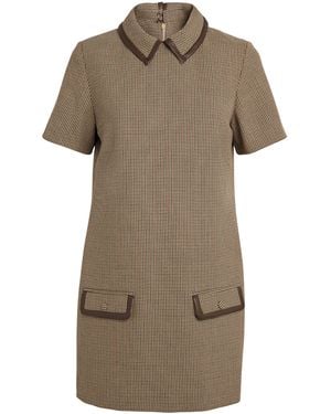 Claudie Pierlot Check Collared Mini Dress - Natural
