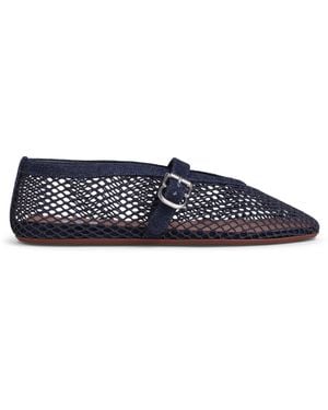 Alaïa Denim Fishnet Ballet Flats - Blue