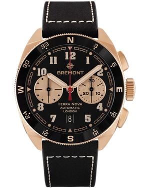 Bremont X Jimmy Chin Rose And Leather Terra Nova Chronograph Watch - Black