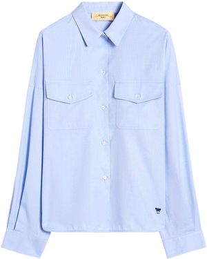 Weekend by Maxmara Cotton Long-Sleeve Shirt - Blue