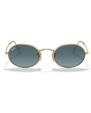 Ray-Ban Rb3547 Oval Metal Sunglasses - Blue