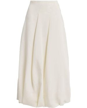 MAX&Co. Canvas Balloon Midi Skirt - White