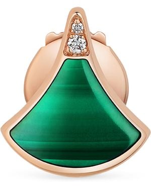 BVLGARI Diamond And Malachite Divas' Dream Stud Earring - Green