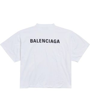 Tシャツ・カットソー BALENCIAGA LOGO CROPPED TOP Balenciaga Logo Cropped T-Shirt in Black | Lyst