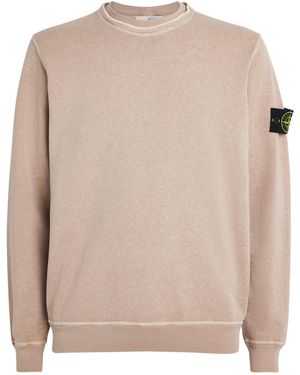 Stone Island Cotton Faded Sweatshirt - Natural