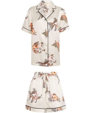 Olivia Von Halle Silk Ingo Cora Pyjama Set - Natural