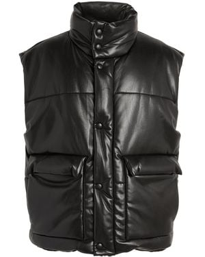 Nanushka Vegan Leather Jovan Puffer Gilet - Black