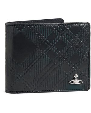 Vivienne Westwood Leather Check Bifold Wallet - Black