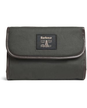 Barbour Wax Hanging Wash Bag - Black