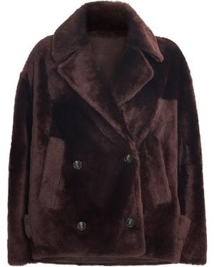 Yves Salomon Lacon Lambskin Jacket - Red