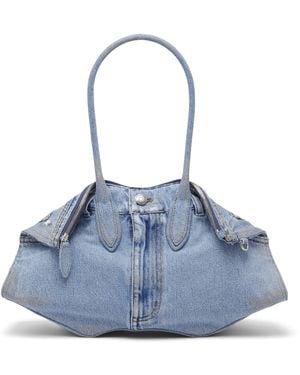 McQueen Denim Manta To-Handle Bag - Blue