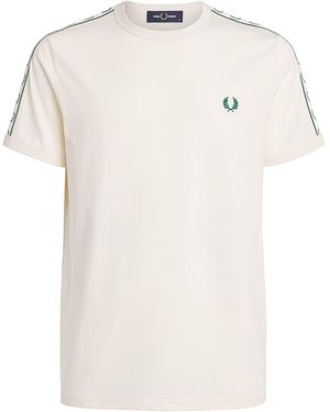 Fred Perry Cotton Contrast-Tape Ringer T-Shirt - White