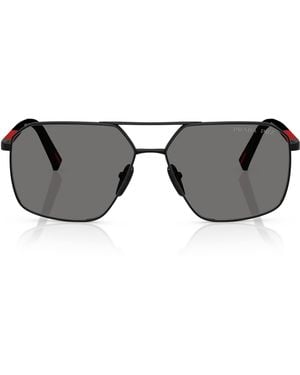 Prada Linea Rossa Metal A50S Aviator Sunglasses - Grey