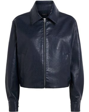 Rag & Bone Faux Leather Krista Bomber Jacket - Blue