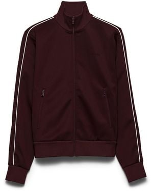 Prada Technical Jersey Zip-Up Sweatshirt - Purple