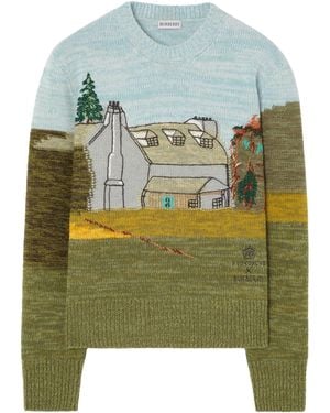 Burberry Highgrove X Wool Birkhall Jumper - Green