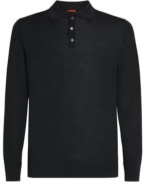 Barena Merino Knit Polo Shirt - Black