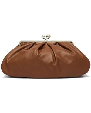 Weekend by Maxmara Large Leather Pasticcino Clutch Bag - Brown