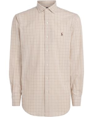 Polo Ralph Lauren Stretch-Cotton Check Custom Fit Shirt - White