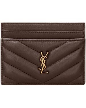 Saint Laurent Cassandre Card Holder - Brown