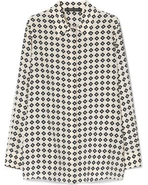 Marina Rinaldi Silk Printed Shirt - White