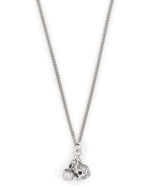 Emanuele Bicocchi Sterling Skull Necklace - Metallic