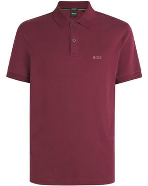 BOSS Cotton Logo Polo Shirt - Red