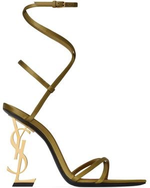 Saint Laurent Silk Opyum Sandals 110 - Green