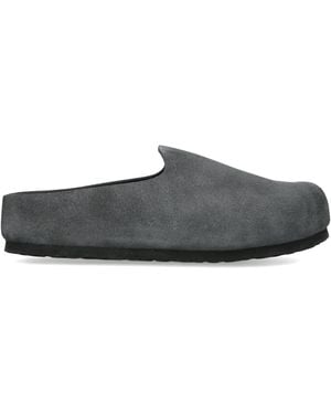 Birkenstock Suede Amsterdam Wrapped Clogs - Grey
