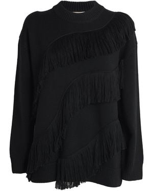 Ulla Johnson Wool Fringe-Detail Ina Sweater - Black