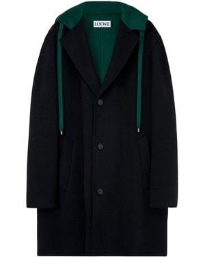 Loewe Wool-Cashmere Duffle Coat - Black