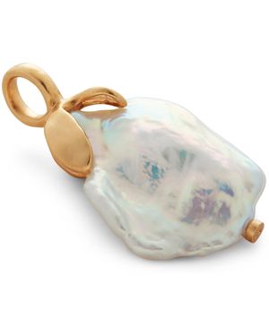 Monica Vinader Vermeil And Keshi Pearl Pendant - White