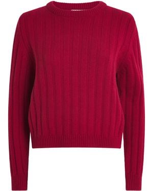 Johnstons of Elgin Cashmere Ribbed Lecht Jumper - Red