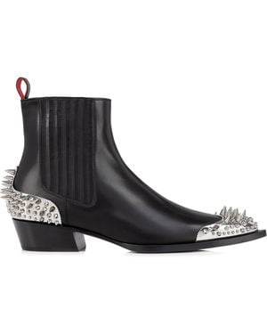 Christian Louboutin Cheliviss Meteor Leather Ankle Boots - Black