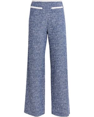 Maje Bouclé Tweed Pants - Blue