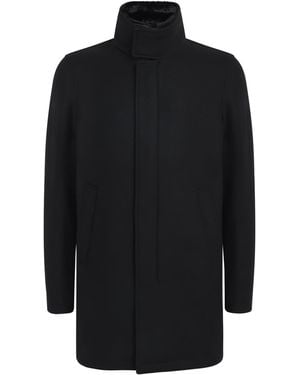 Herno Virgin Wool-Blend Car Coat - Black